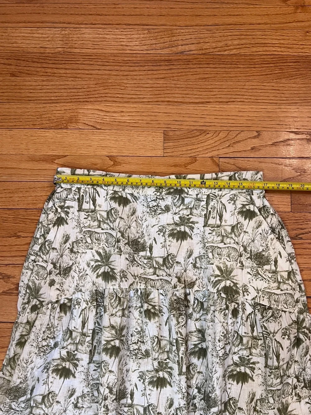 Green & White Linen Toile 2-Piece Skirt Set - Picture 7 of 10
